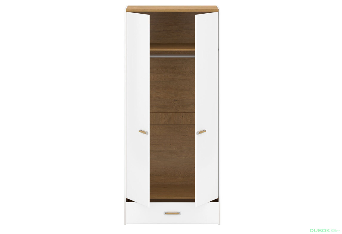 Skříň 2d1s bílý mat Adam - Fotografie 2 Fotografie 2 - Skříň 2d1s bílý mat Adam