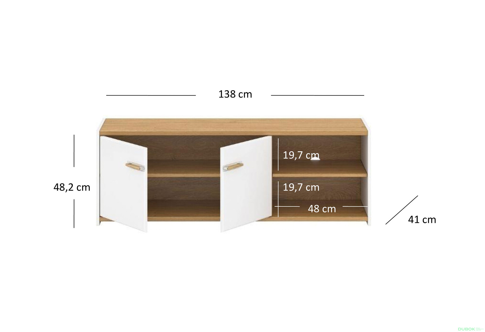 Fotografie 3 - TV stolek 2d/140 bílý mat Adam