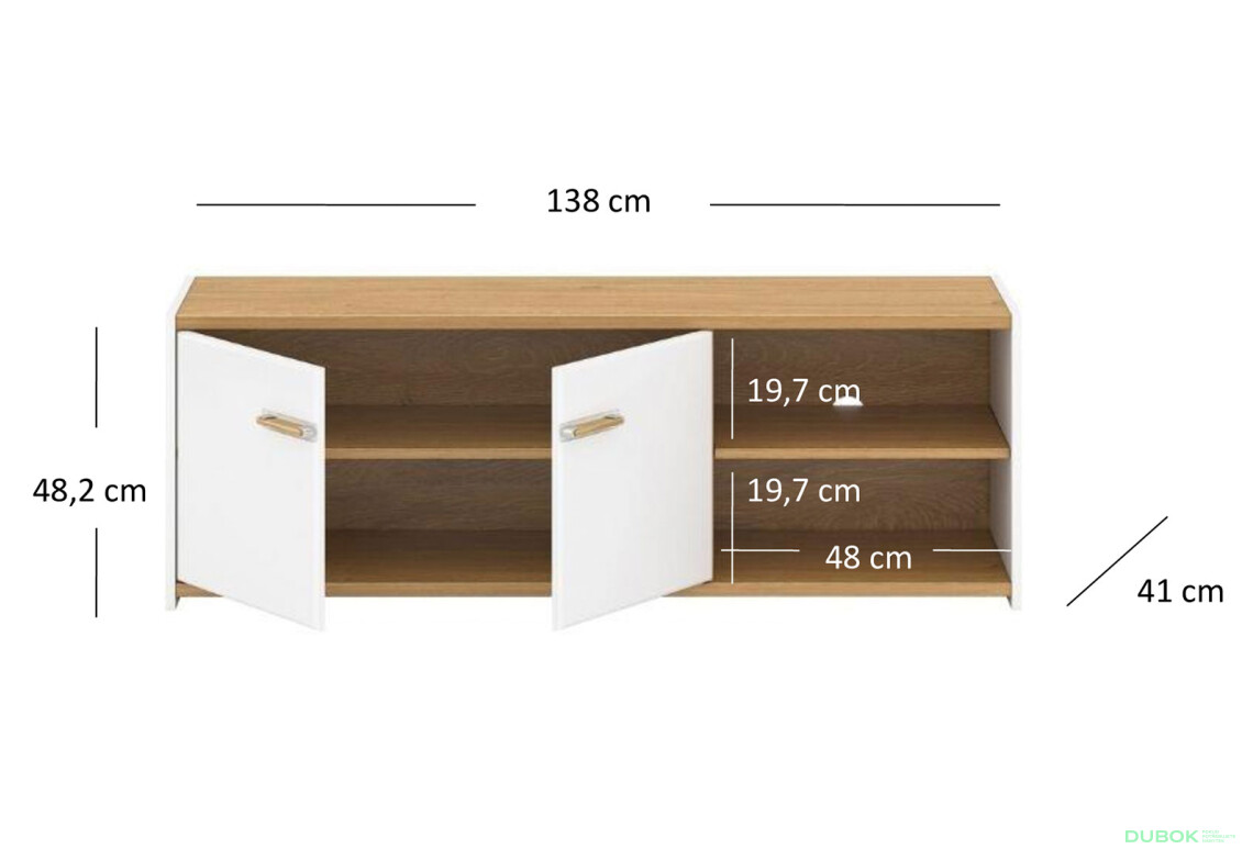 Fotografie 3 - TV stolek 2d/140 bílý mat Adam