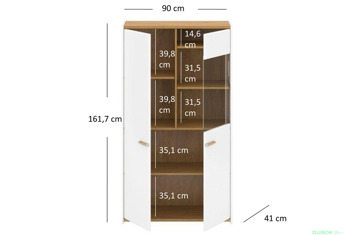 Vitrína 1d1w/90 bílý mat Adam - Fotografie 3 Fotografie 3 - Vitrína 1d1w/90 bílý mat Adam