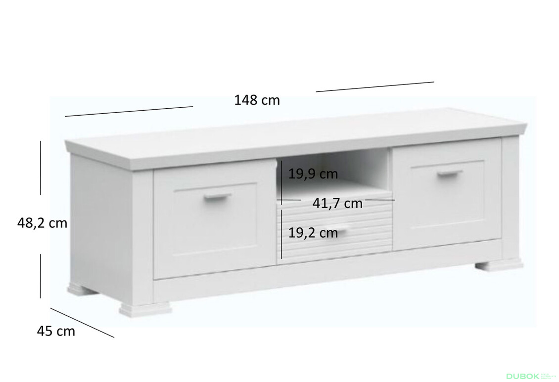 Fotografie 2 - TV stolek 2d1s/150 bílý Agnes