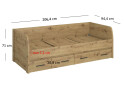 Fotografie 3 - Postel 2s/90x200 s roštem dub artisan Ayson
