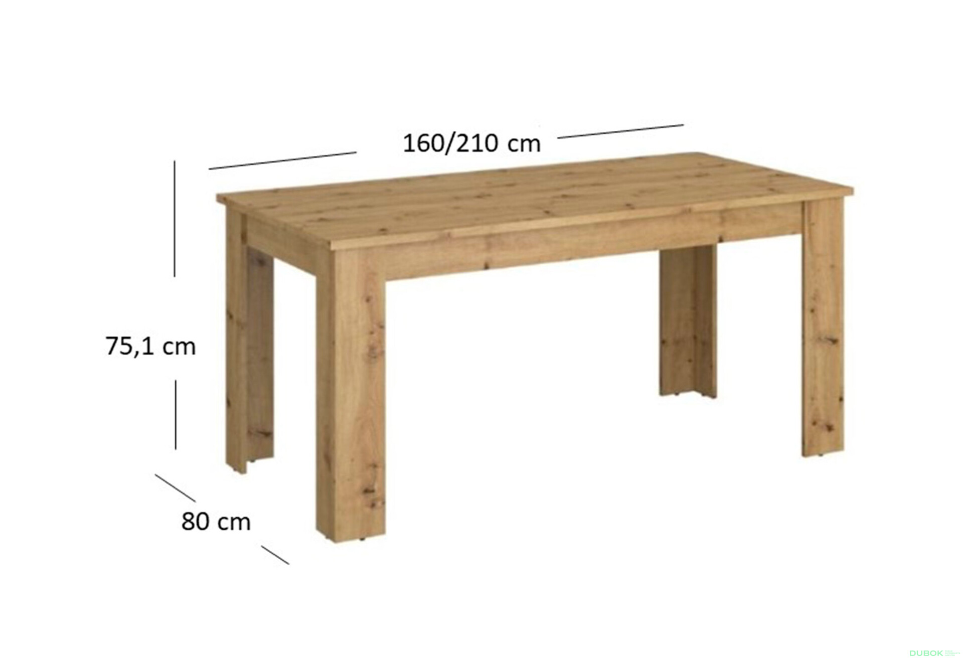 Fotografie 2 - Rozkládací stůl 160/210 dub artisan Ayson