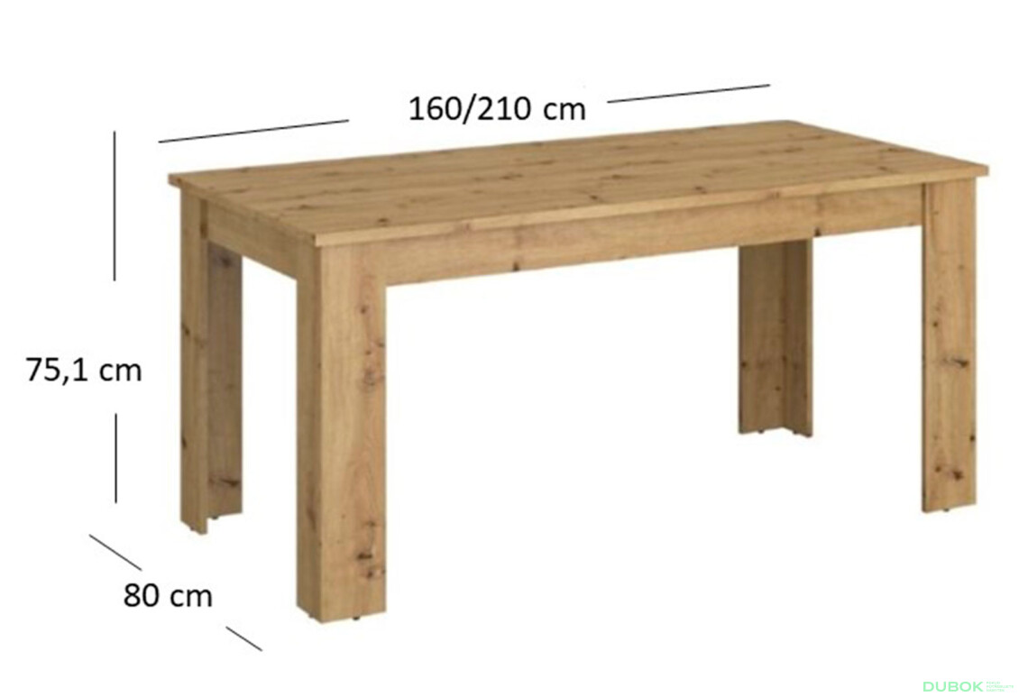 Fotografie 2 - Rozkládací stůl 160/210 dub artisan Ayson