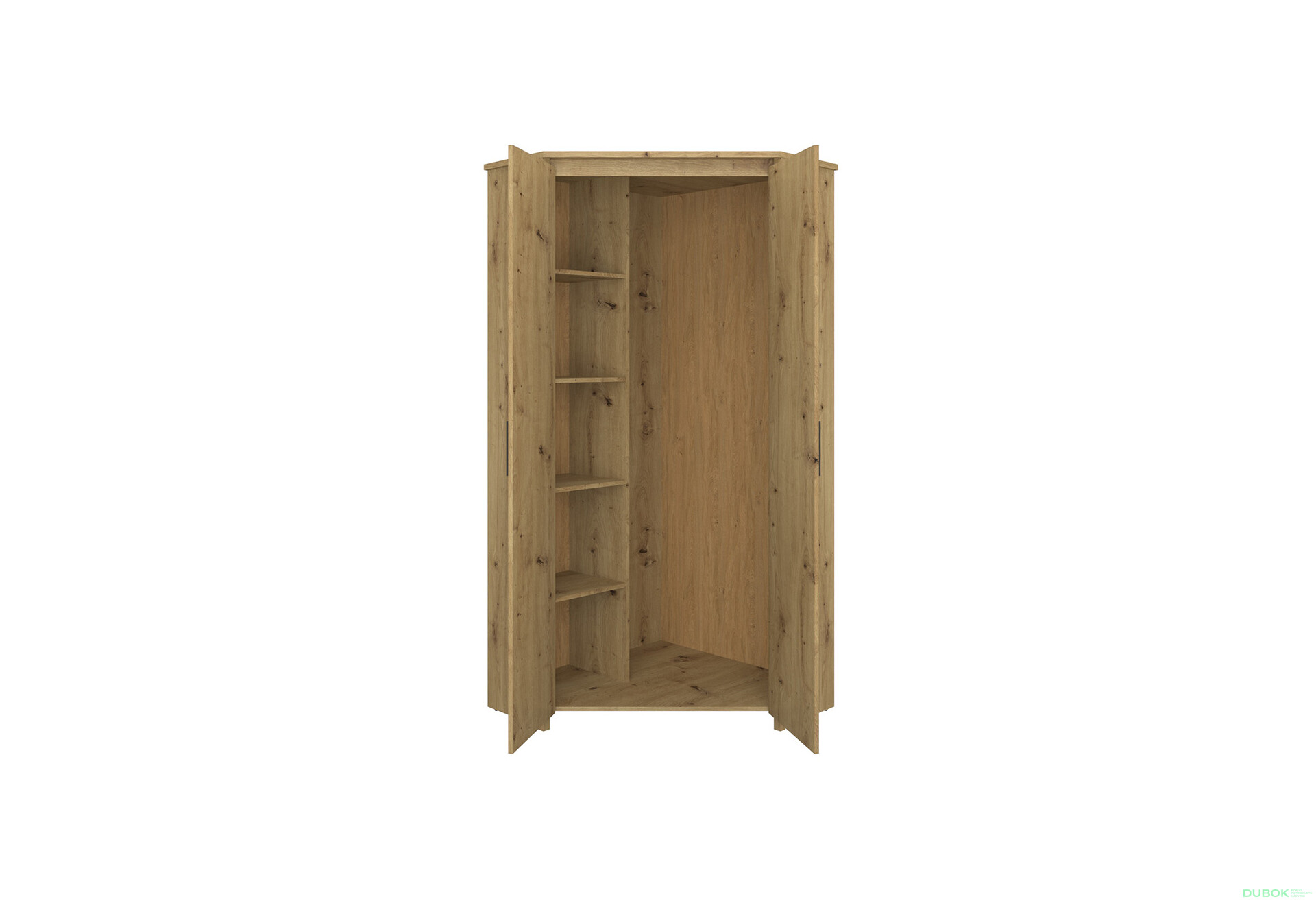 Rohová skříň dvoudveřová Ayson 97x210x97 cm Dub artisan - Fotografie 2 Fotografie 2 - Rohová skříň dvoudveřová Ayson 97x210x97 cm Dub artisan