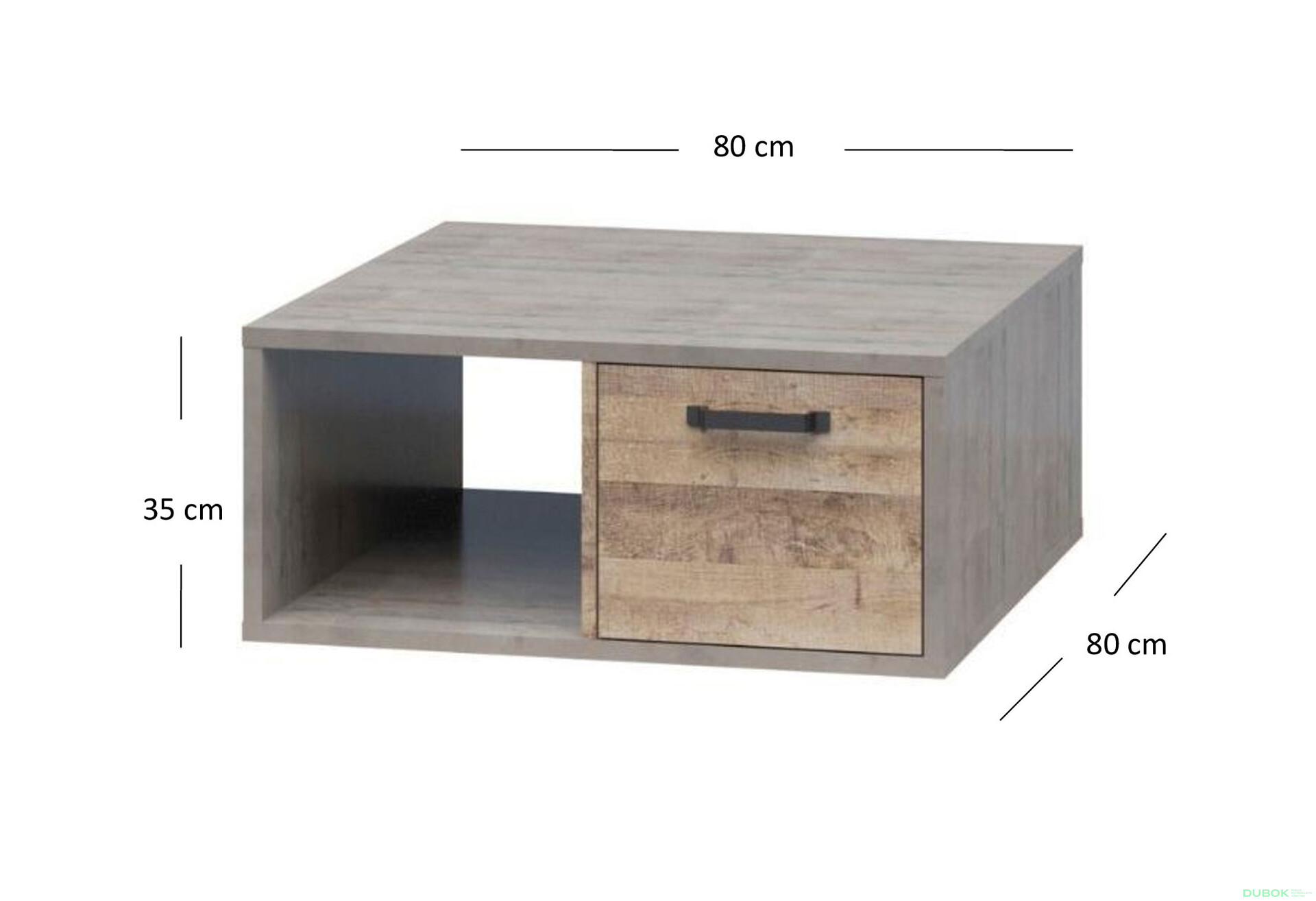 Konferenční stolek 1s šedý / dub pískový Bari - Fotografie 2 Fotografie 2 - Konferenční stolek 1s šedý / dub pískový Bari