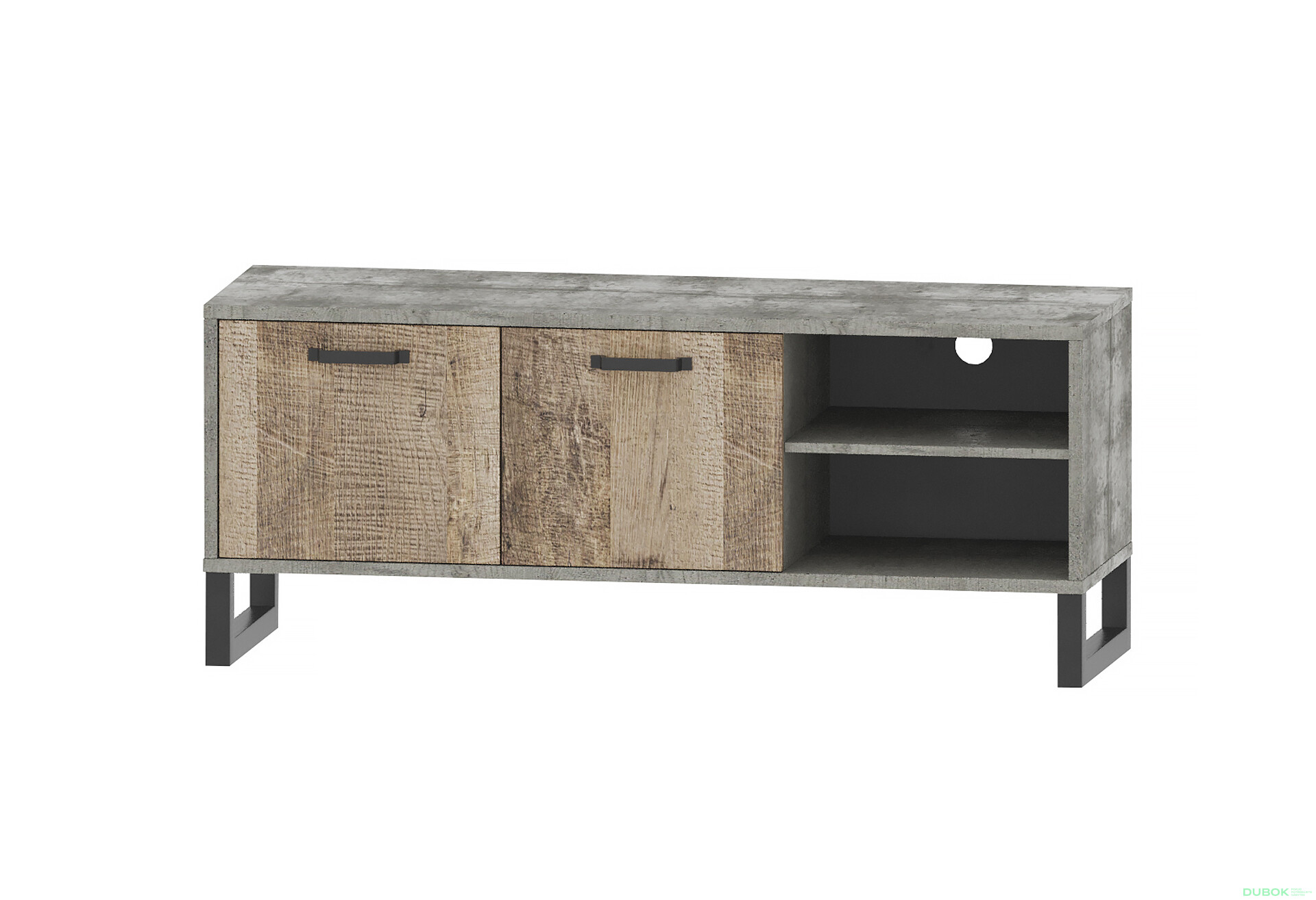 TV stolek 2d/140 šedá / dub pískový Bari - Fotografie 1 Fotografie 1 - TV stolek 2d/140 šedá / dub pískový Bari
