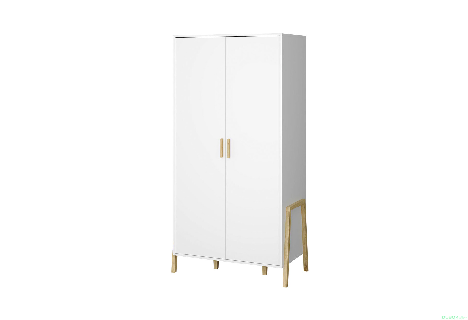 Skříň dvoudveřová Belle 95x197x55 cm Bílá - Fotografie 1 Fotografie 1 - Skříň dvoudveřová Belle 95x197x55 cm Bílá