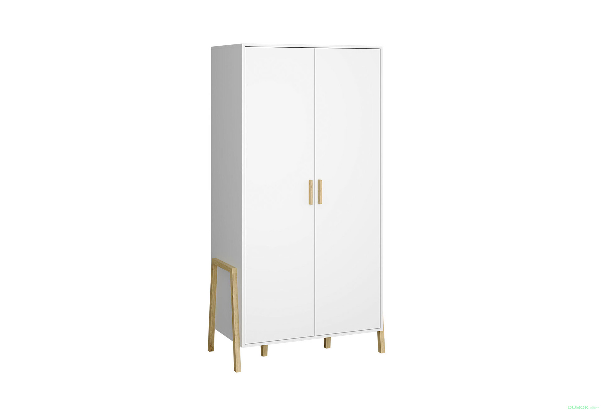 Skříň dvoudveřová Belle 95x197x55 cm Bílá - Fotografie 3 Fotografie 3 - Skříň dvoudveřová Belle 95x197x55 cm Bílá