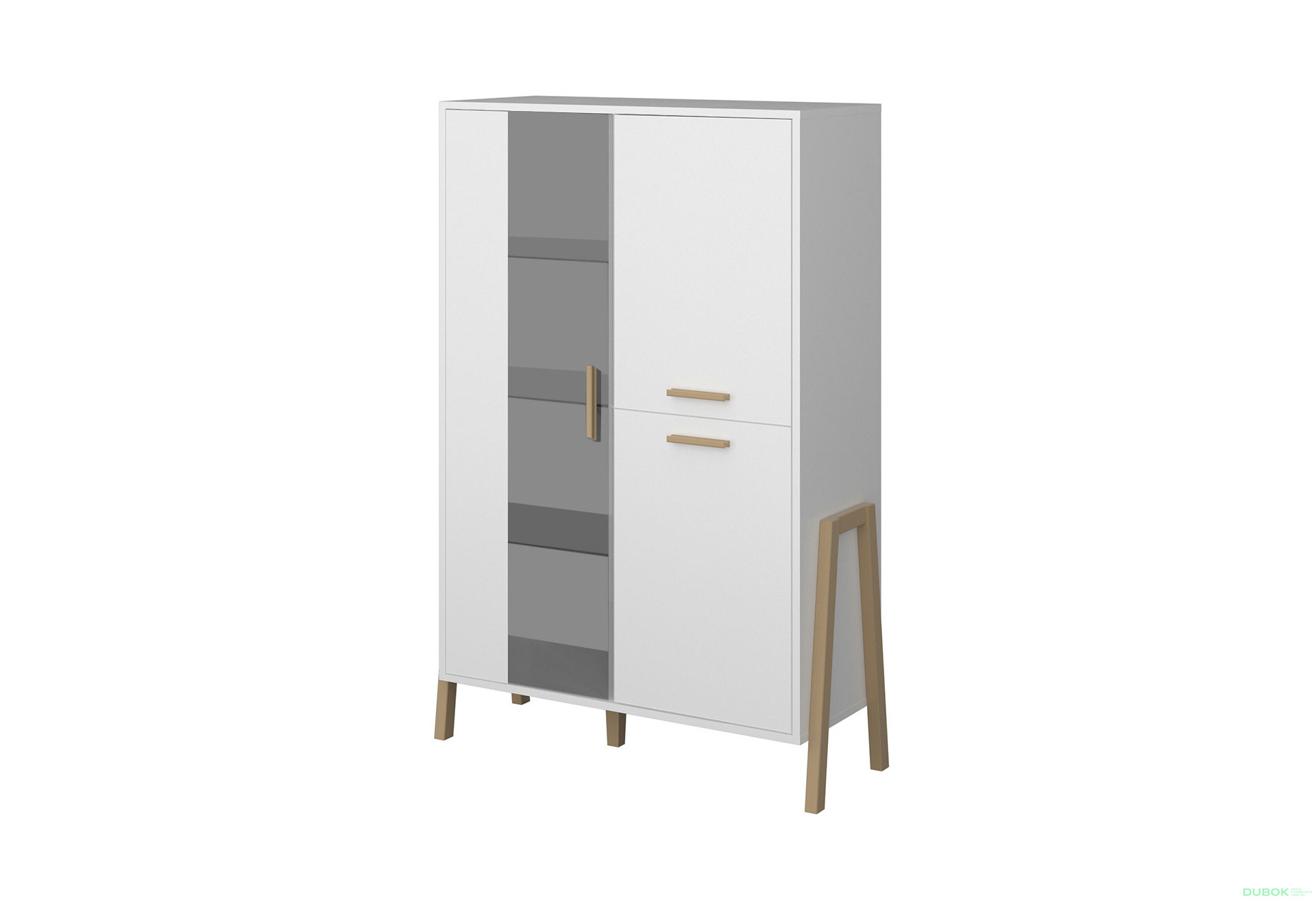 Vitrína nízká 2d1w bílý Belle - Fotografie 1 Fotografie 1 - Vitrína nízká 2d1w bílý Belle