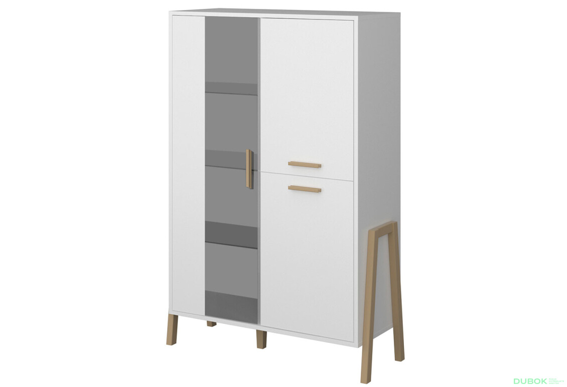 Vitrína nízká 2d1w bílý Belle - Fotografie 1 Fotografie 1 - Vitrína nízká 2d1w bílý Belle