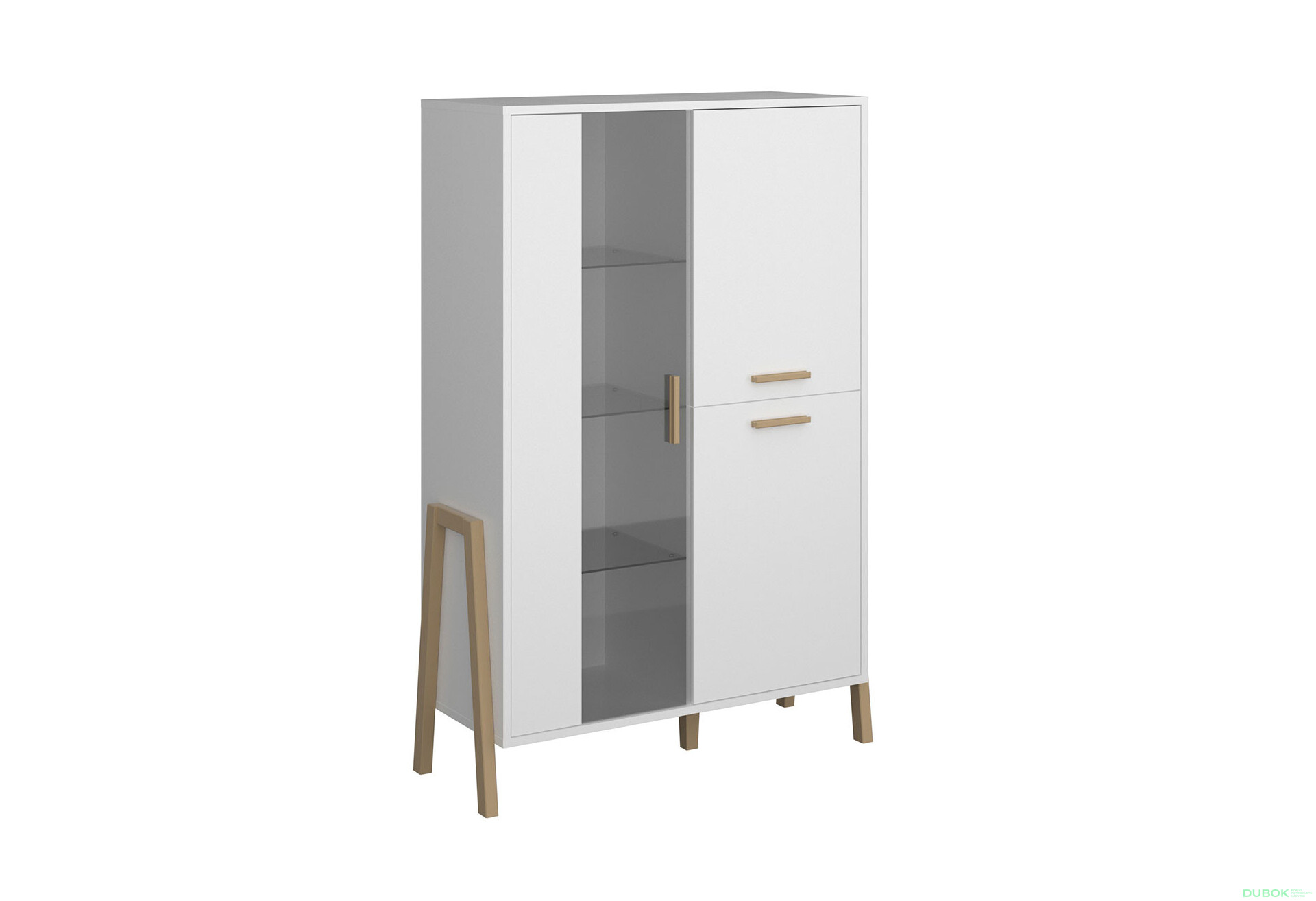 Vitrína nízká 2d1w bílý Belle - Fotografie 2 Fotografie 2 - Vitrína nízká 2d1w bílý Belle