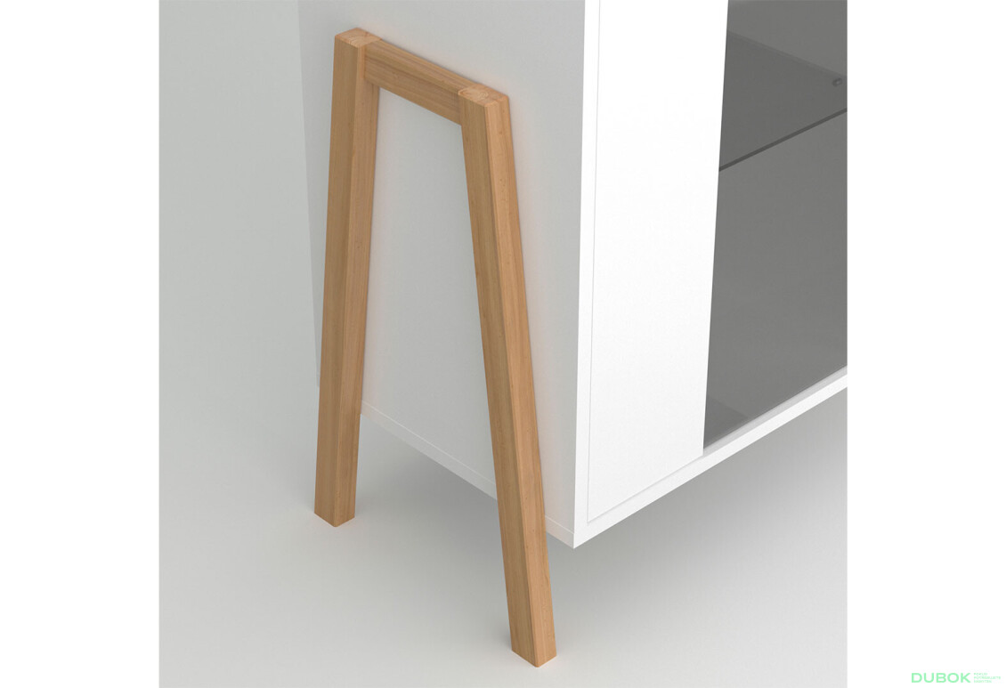 Vitrína nízká 2d1w bílý Belle - Fotografie 3 Fotografie 3 - Vitrína nízká 2d1w bílý Belle