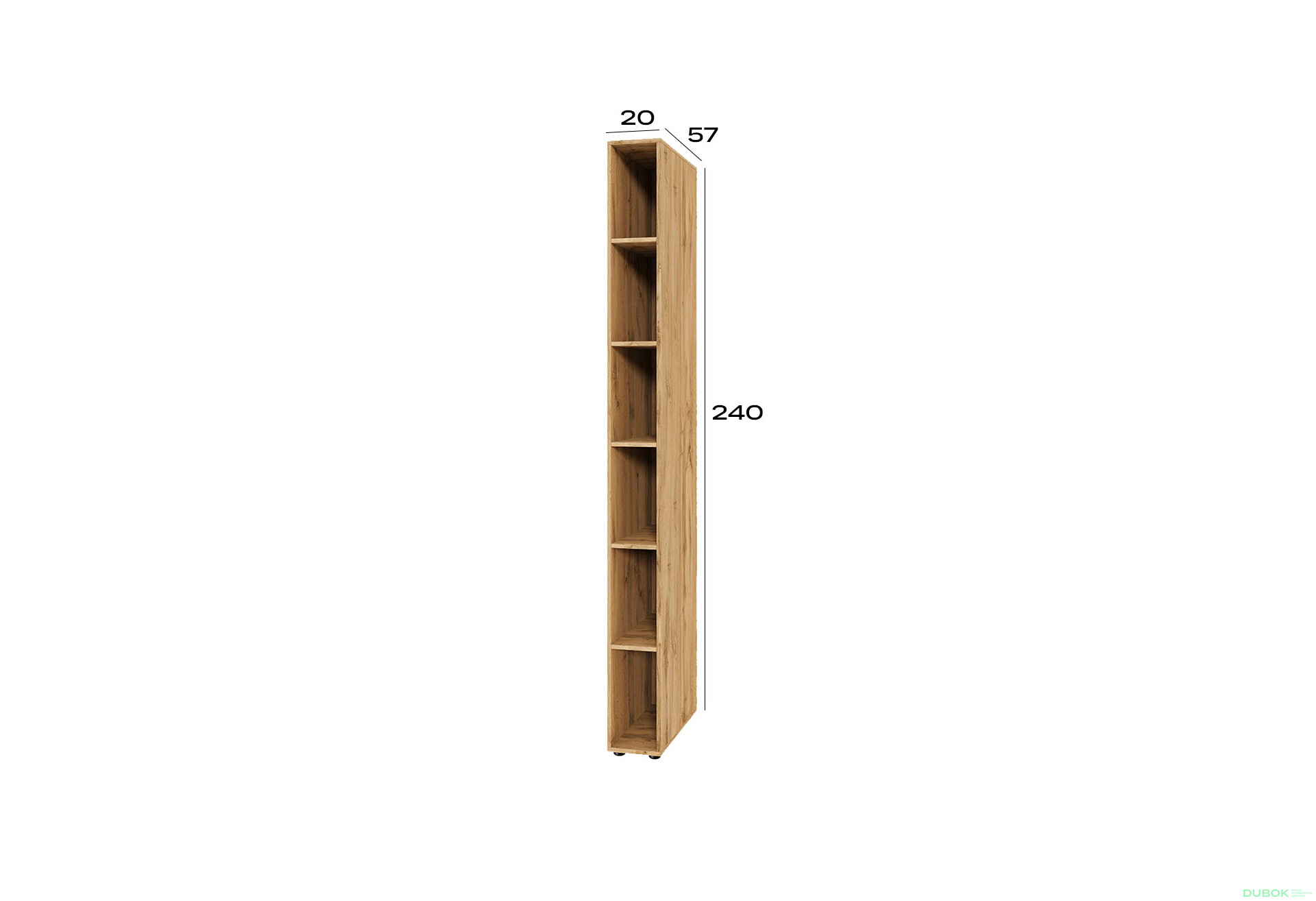 Fotografie 3 - Police (h-2400*200) dub apalačský Space