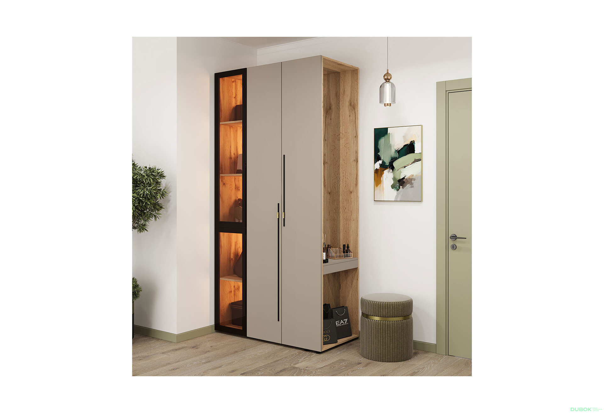 Fotografie 2 - Modul s osvětlením (v-2200*400) dub apalačský Space