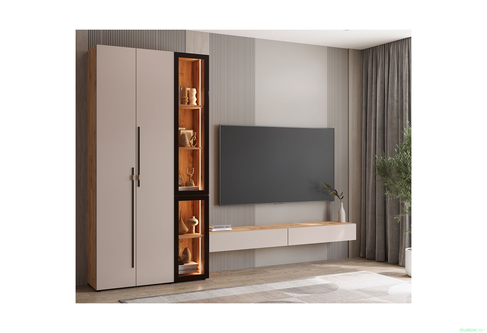 Fotografie 3 - Modul s osvětlením (v-2200*400) dub apalačský Space