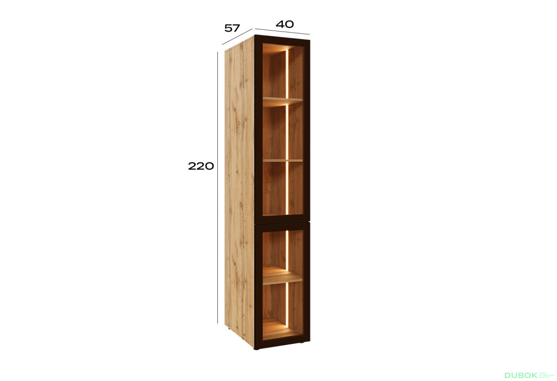 Fotografie 12 - Modul s osvětlením (v-2200*400) dub apalačský Space