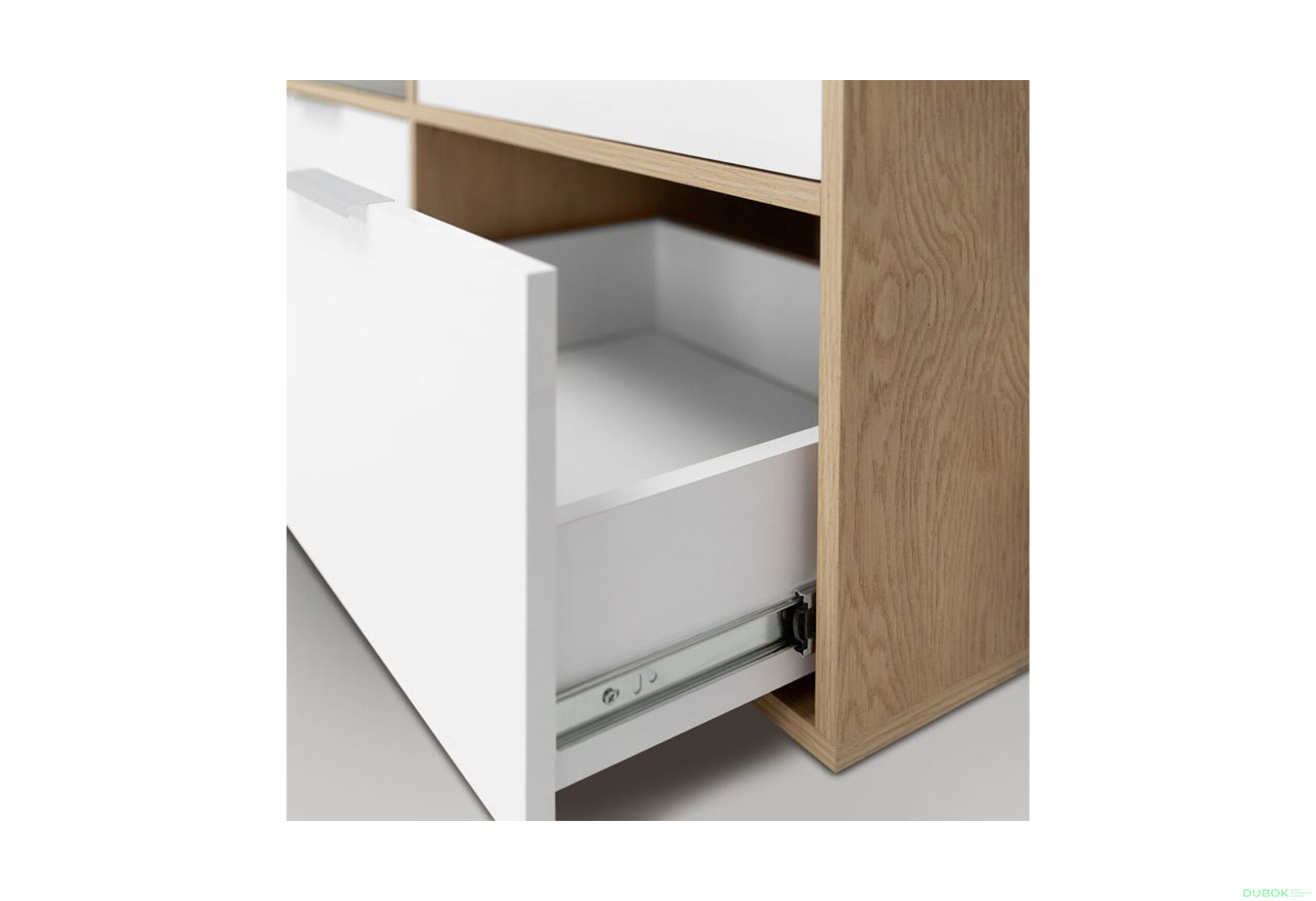 Fotografie 6 - Skříň 3dc 3šx lesklá bílá / dub cremona Olivia