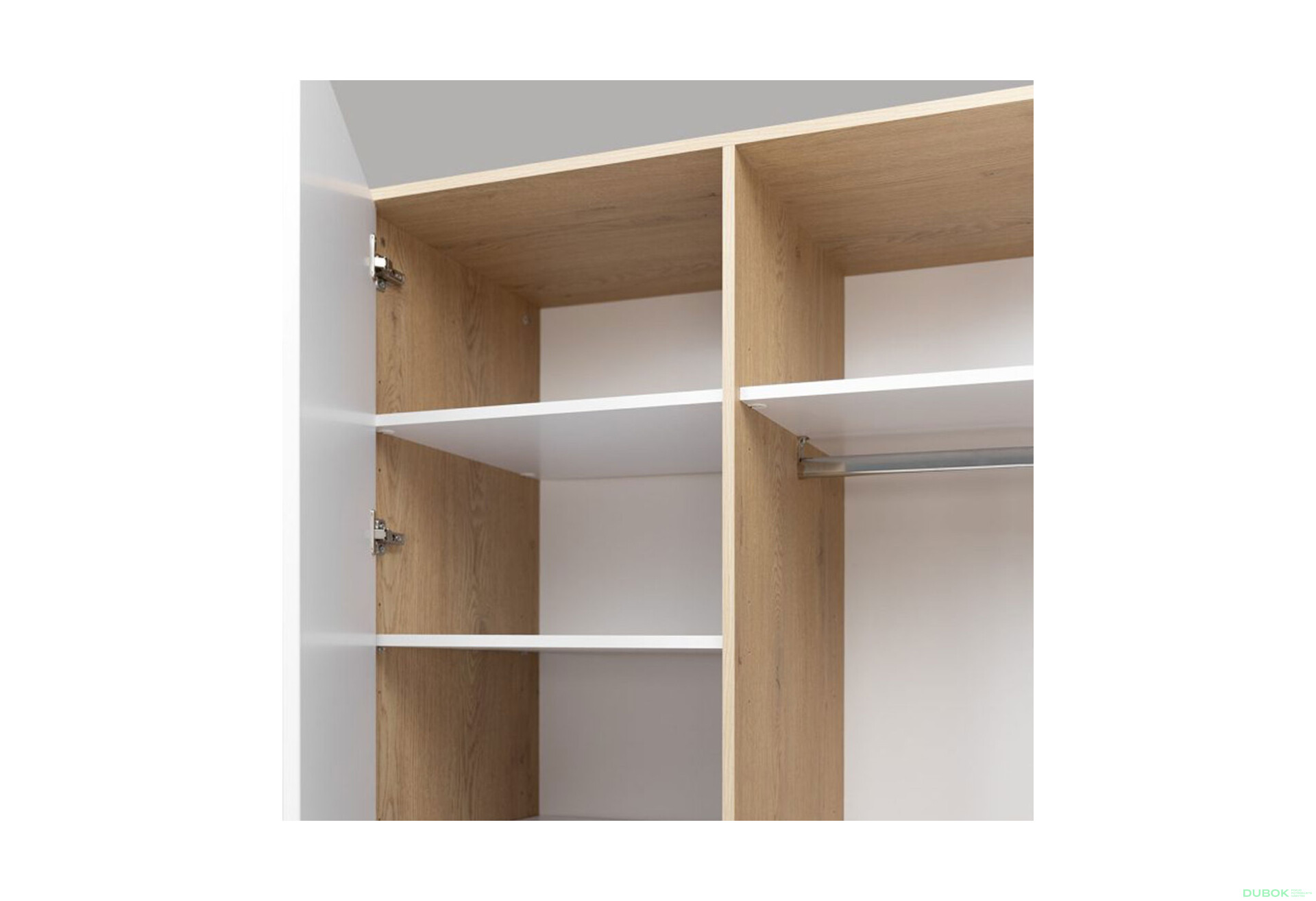 Fotografie 7 - Skříň 3dc 3šx lesklá bílá / dub cremona Olivia