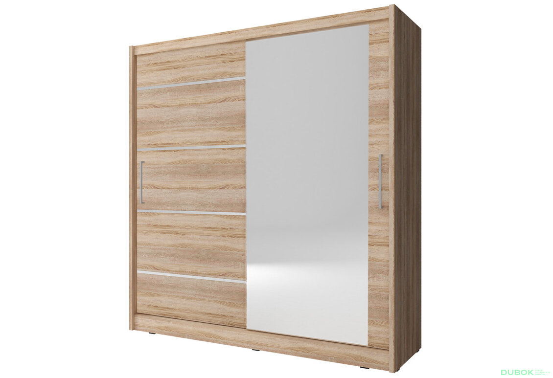 Skříň Maja I ALU 200 dub sonoma