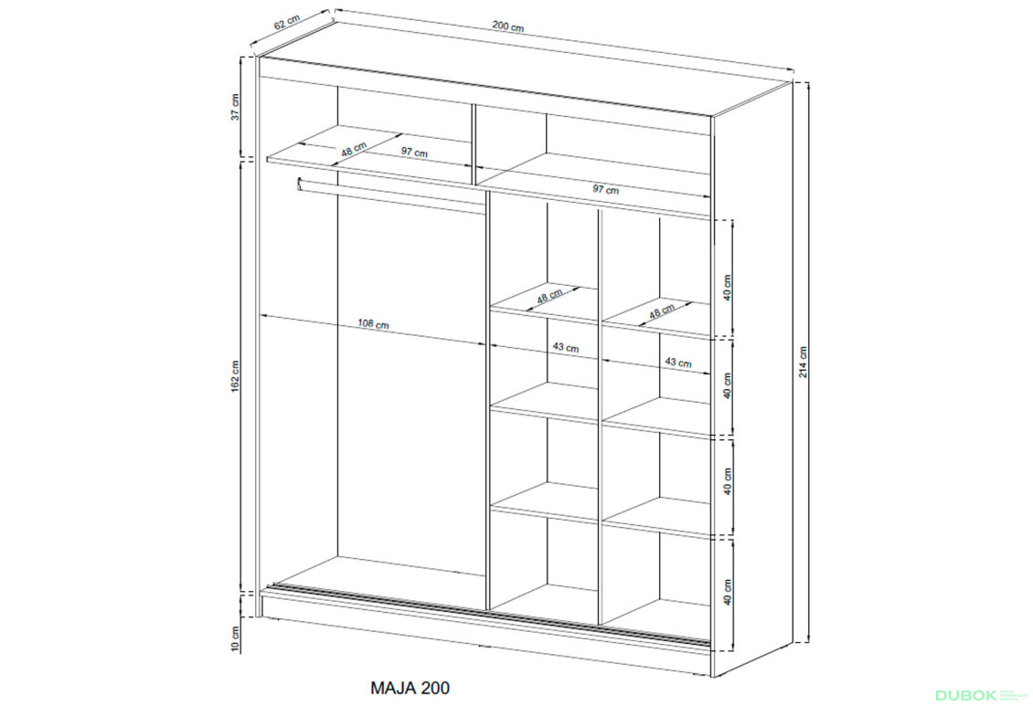 Fotografie 3 - Skříň Maja I ALU 200 dub sonoma