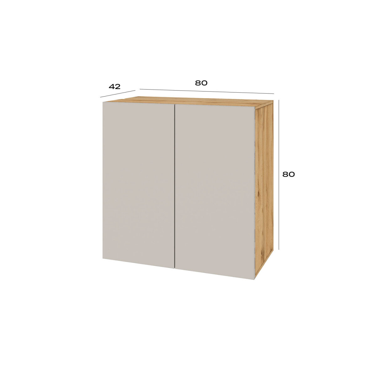 Komoda 2D 80 cm dub apalačský / kašmír Space (obrázek 3)