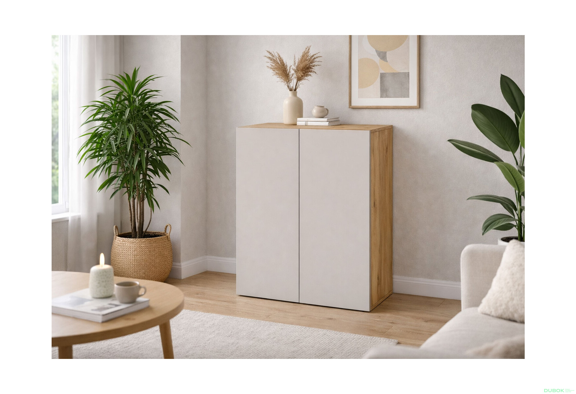 Fotografie 2 - Komoda 2D 80 cm dub apalačský / kašmír Space