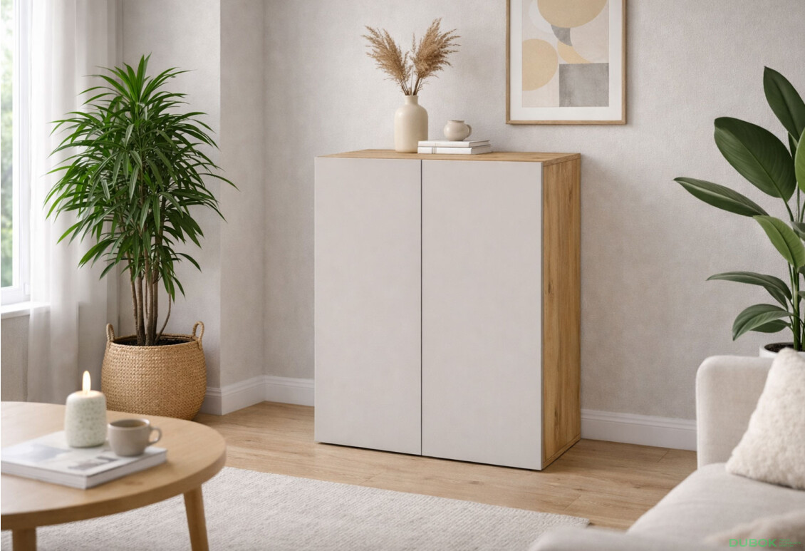 Fotografie 2 - Komoda 2D 80 cm dub apalačský / kašmír Space