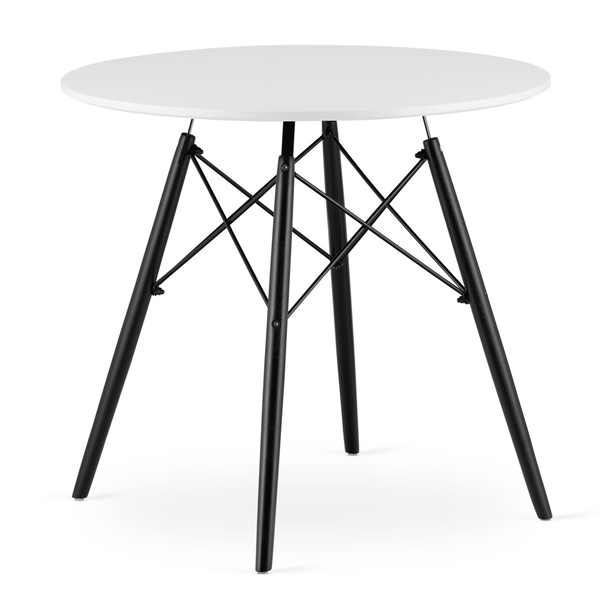 

Stůl TODI Kulatý 80cm - bílý / černé nohy