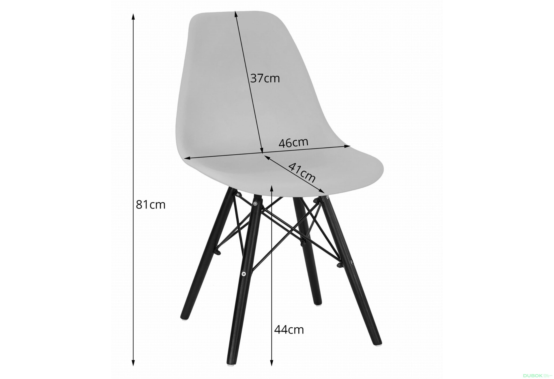Fotografie 6 - Židle OSAKA bílá / nohy černé x 1