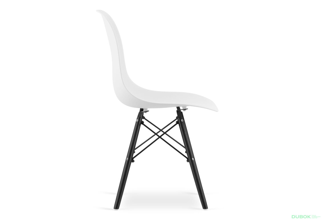 Fotografie 3 - Židle OSAKA bílá / nohy černé x 1