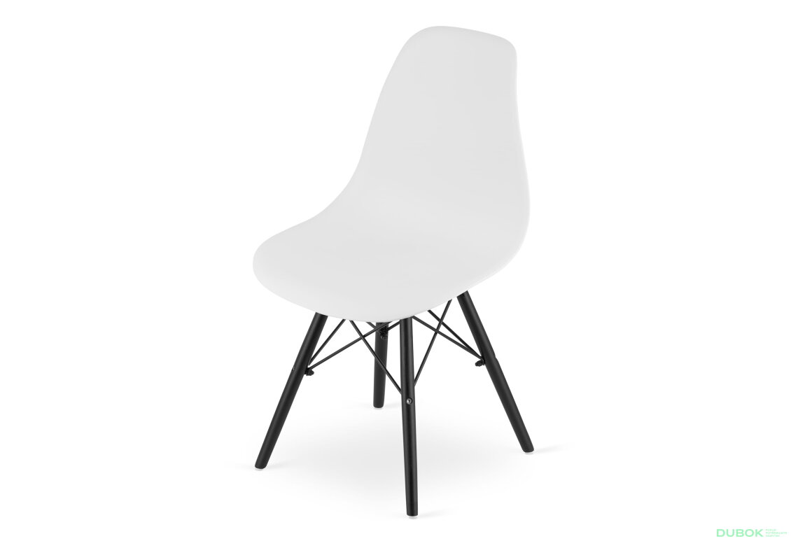 Fotografie 4 - Židle OSAKA bílá / nohy černé x 1