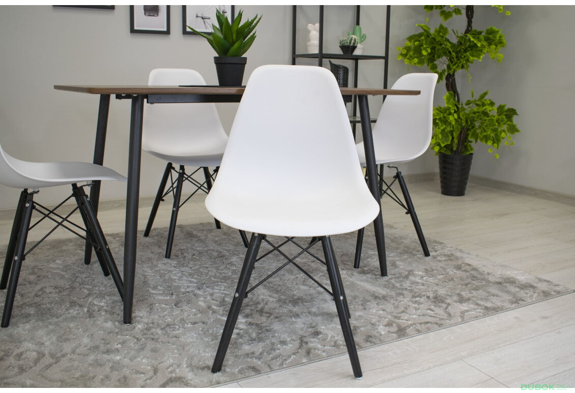 Fotografie 7 - Židle OSAKA bílá / nohy černé x 1