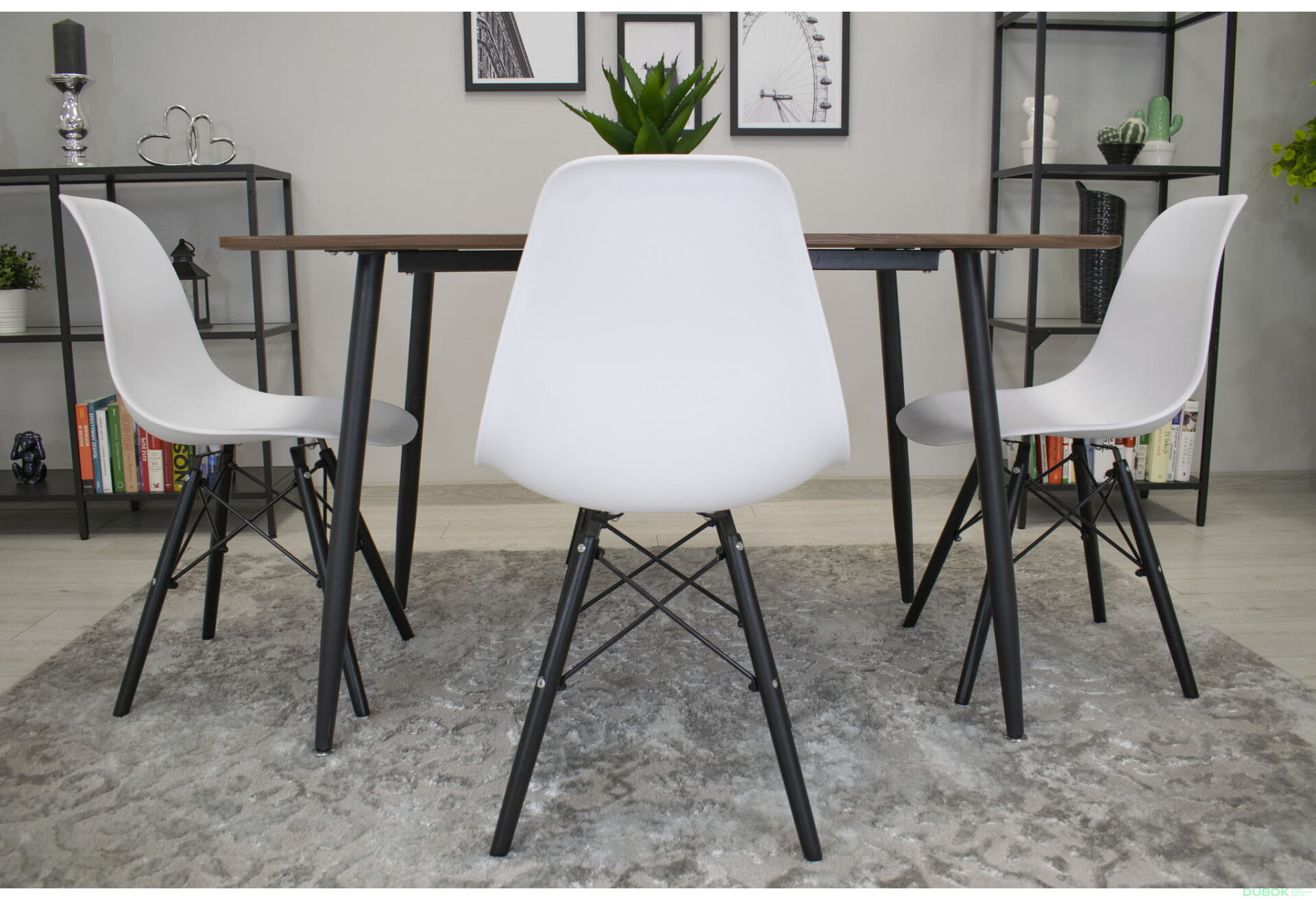 Fotografie 10 - Židle OSAKA bílá / nohy černé x 1