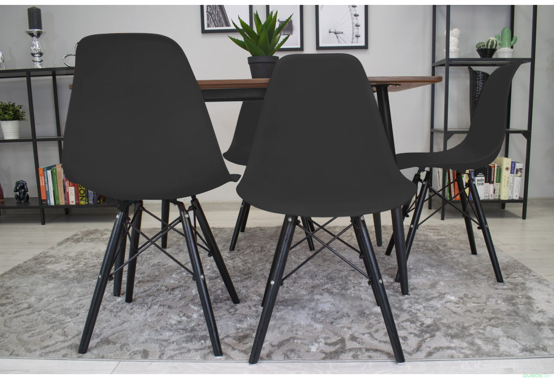 Fotografie 11 - Židle OSAKA černá / nohy černé x 1