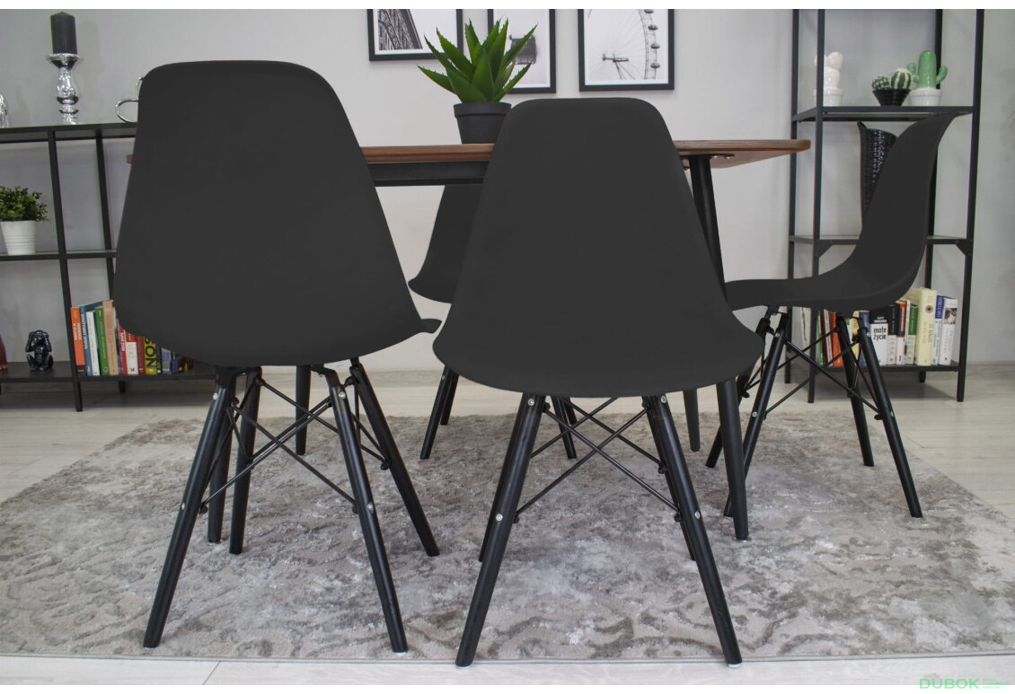 Fotografie 11 - Židle OSAKA černá / nohy černé x 1