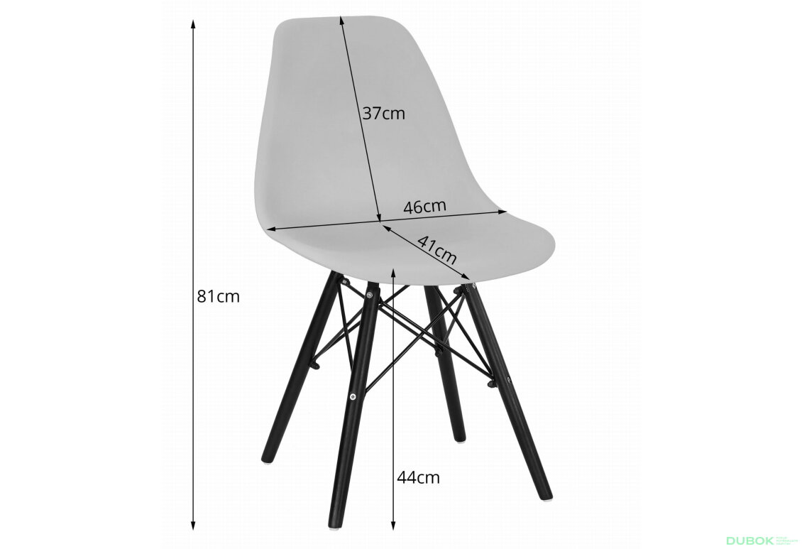 Fotografie 6 - Židle OSAKA černá / nohy černé x 1