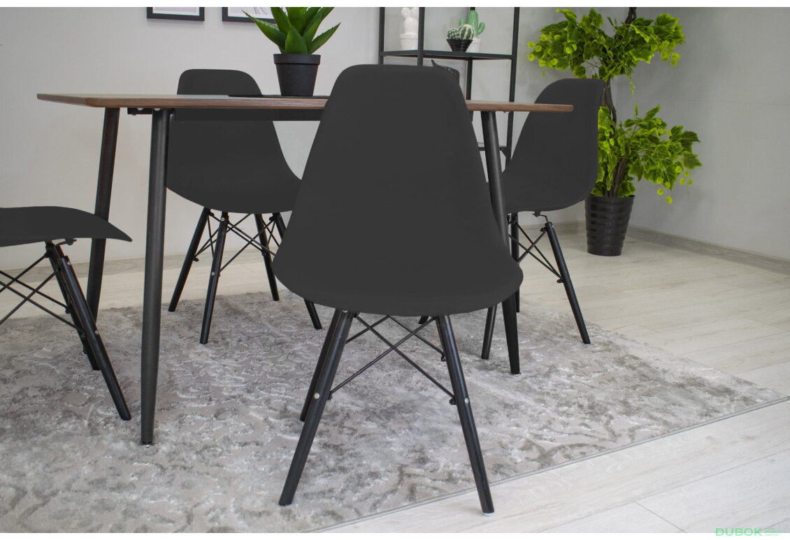 Fotografie 7 - Židle OSAKA černá / nohy černé x 1