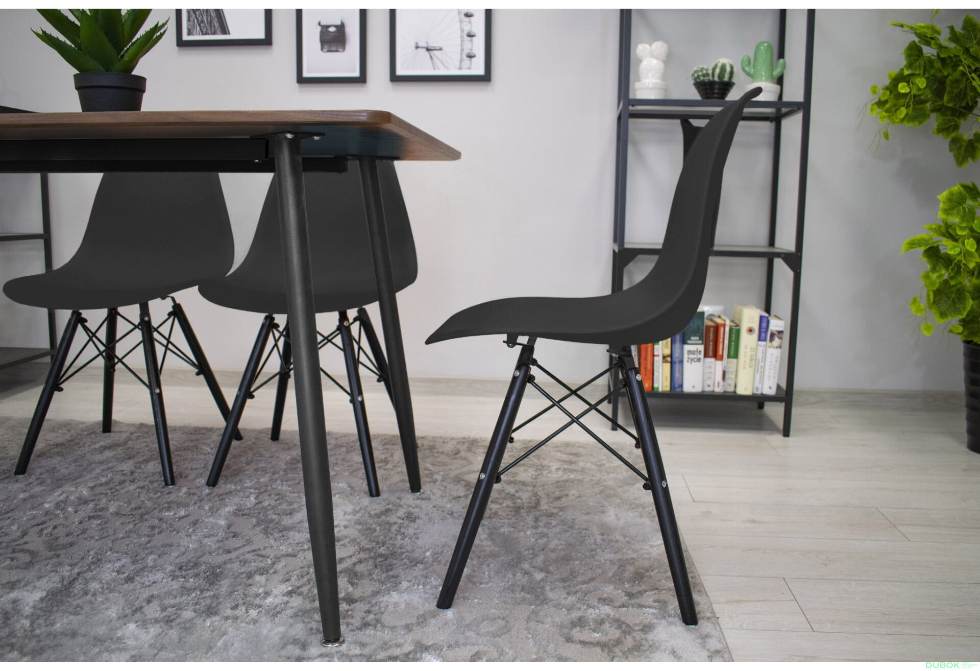 Fotografie 9 - Židle OSAKA černá / nohy černé x 1