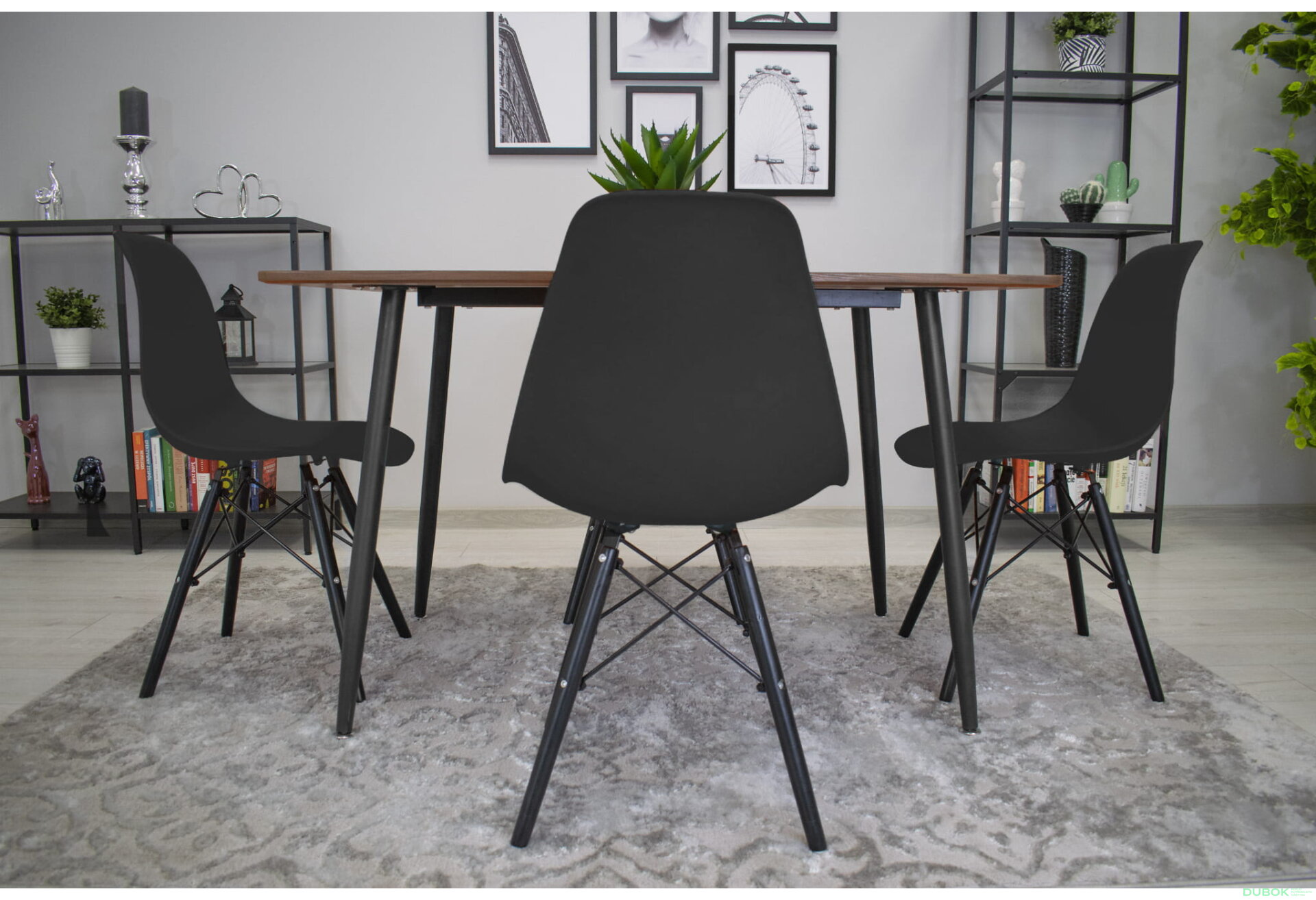 Fotografie 10 - Židle OSAKA černá / nohy černé x 1