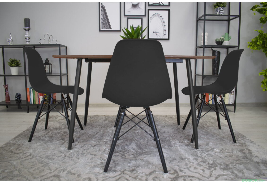 Fotografie 10 - Židle OSAKA černá / nohy černé x 1