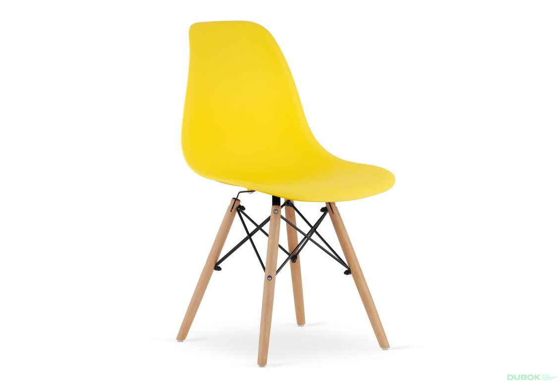Židle OSAKA žlutá / nohy přírodní x 1