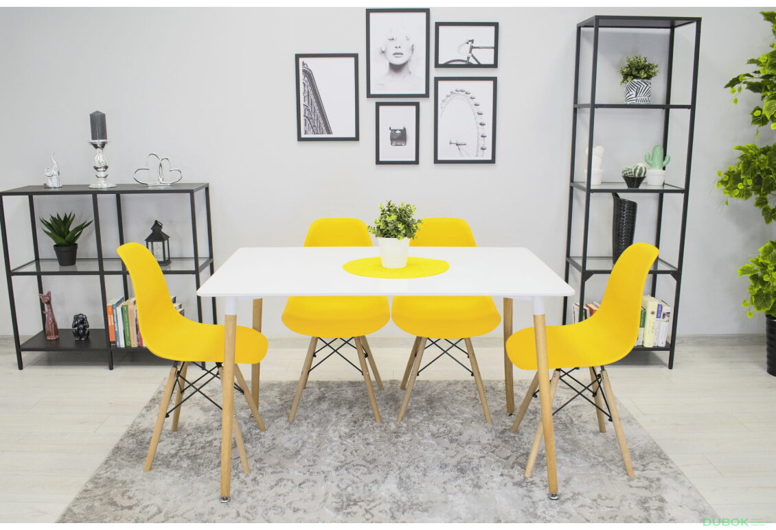 Fotografie 12 - Židle OSAKA žlutá / nohy přírodní x 1