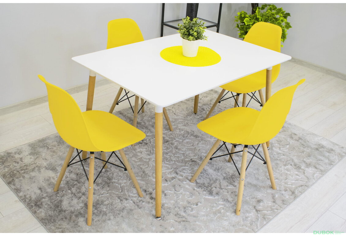 Fotografie 13 - Židle OSAKA žlutá / nohy přírodní x 1