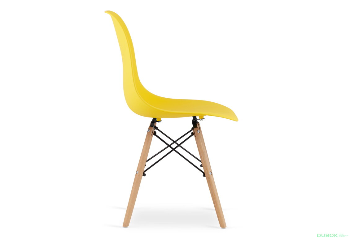 Fotografie 3 - Židle OSAKA žlutá / nohy přírodní x 1