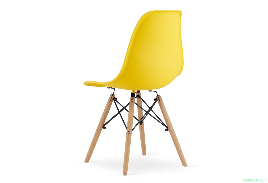 Fotografie 5 - Židle OSAKA žlutá / nohy přírodní x 1