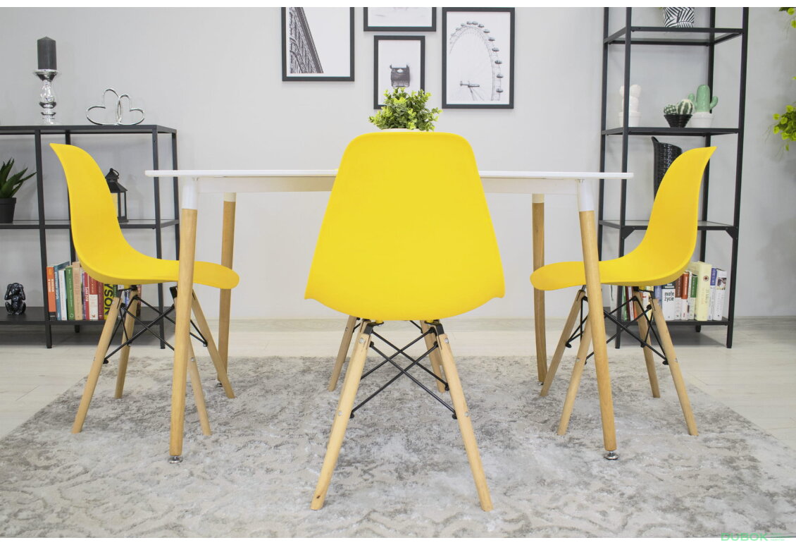 Fotografie 10 - Židle OSAKA žlutá / nohy přírodní x 1