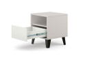 Fotografie 4 - Noční stolek Borg 1s kašmír / bílý