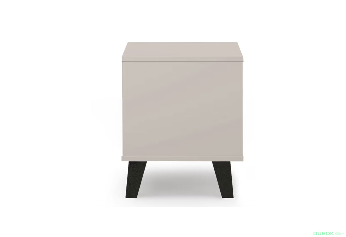 Fotografie 5 - Noční stolek Borg 1s kašmír / bílý