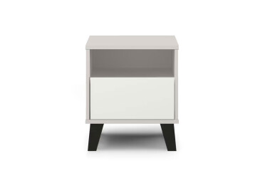 Noční stolek Borg 1s kašmír / bílý